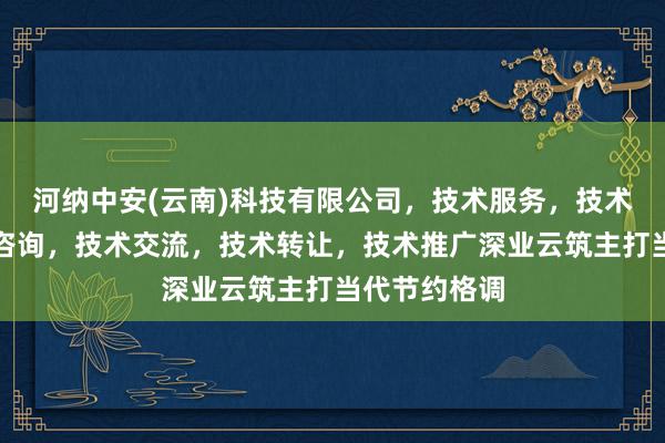 河纳中安(云南)科技有限公司，技术服务，技术开发，技术咨询，技术交流，技术转让，技术推广深业云筑主打当代节约格调