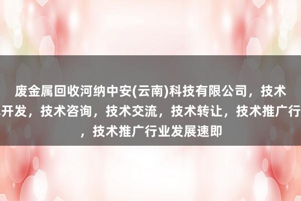 废金属回收河纳中安(云南)科技有限公司，技术服务，技术开发，技术咨询，技术交流，技术转让，技术推广行业发展速即